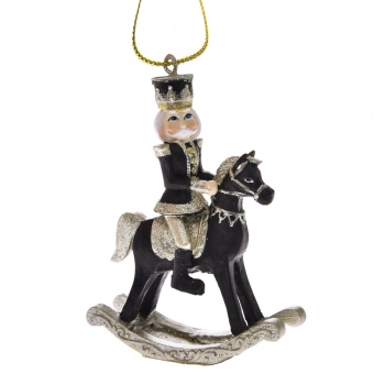 Χριστουγεννιάτικο Στολίδι Καρυοθραύστης Polyresin Μαύρος 6,5x3x9,5εκ. iliadis 75955