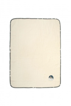 Κουβέρτα Πικέ Κούνιας 100x160εκ. Με Κέντημα Cloudy Bear 177 Ecru-Grey DimCol