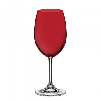 Ποτήρι Κρασιού Σετ 6τμχ Κρυστάλλινο Bohemia Sylvia Red 350ml CTB4S4157235