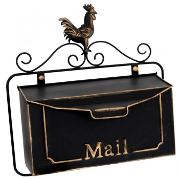 Γραμματοκιβώτιο Τοίχου Μεταλλικό Μαύρο-Χρυσό 33x33x13εκ. iliadis 89146