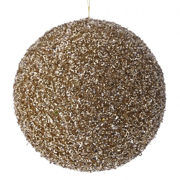 Χριστουγεννιάτικη Μπάλα Polyfoam Σαμπανί Glitter 15εκ. iliadis 83532