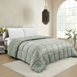 Κουβερτοπάπλωμα Flannel-Sherpa Μονό 160x220εκ. Shelby Soft Olive Melinen 20004973