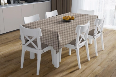 Καρές Αλέκιαστος Polycotton 90x90εκ. Road Houndstooth 473 Beige DimCol