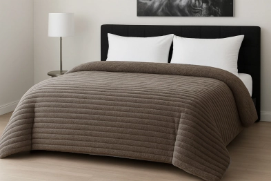 Κουβερτοπάπλωμα Flannel Comfort Μονό 160x220εκ. Rib Mocca Le Blanc 7001044-29