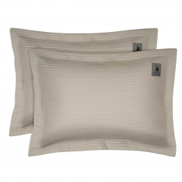 Ζεύγος Μαξιλαροθήκες Oxford Microfiber 50x70+7εκ. Essential 4455 Taupe Greenwich Polo Club