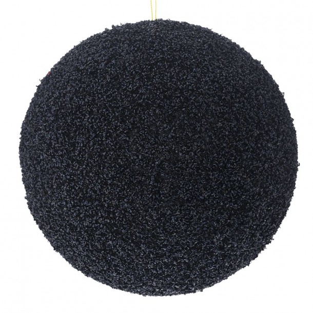 Χριστουγεννιάτικη Μπάλα Polyfoam Μαύρη Glitter 20εκ. iliadis 83551
