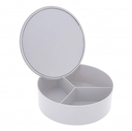 Κουτί Αποθήκευσης PP Με Καθρέπτη Φ15x5,5εκ. White MRShome 0060003