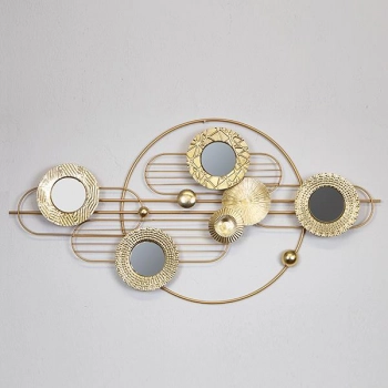 Διακοσμητικό Τοίχου Μεταλλικό Λευκό-Χρυσό 117,5x7,6x58,4εκ. ESTHETI 755-10016