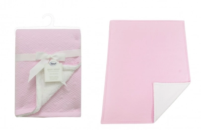 Κουβέρτα Air Layer-Sherpa Αγκαλιάς-Λίκνου 75x100εκ. Hearts 19 Pink Dimcol