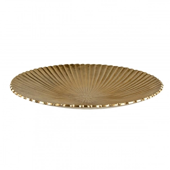 Διακοσμητική Πιατέλα Μεταλλική Χρυσή Art Et Lumiere 39x4,5εκ. 00192