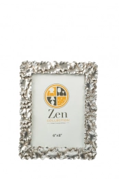 Κορνίζα Polyester Ασημί Με Φύλλα 15x20εκ. Zen Collection 26.14.52759