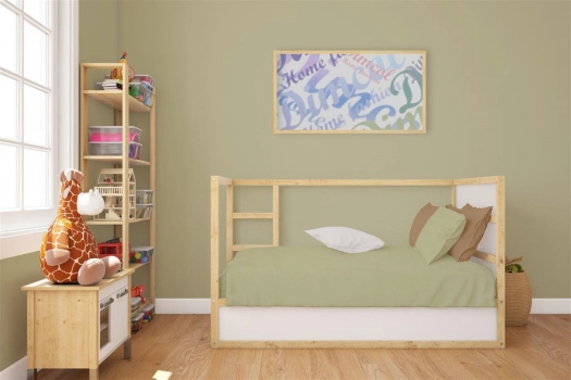 Κατωσέντονο με Λάστιχο Βαμβακερό Κούνιας 70x140+15εκ. Solid 504 Olive DimCol