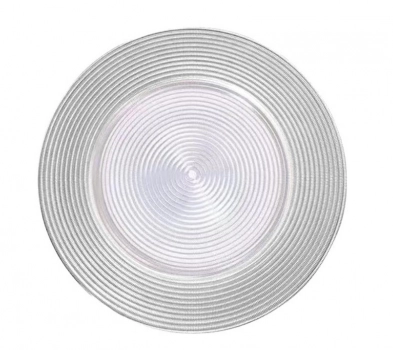 Πιατέλα Σερβιρίσματος Γυάλινη 33εκ. Onda Platino CRYSPO TRIO 80.038.05