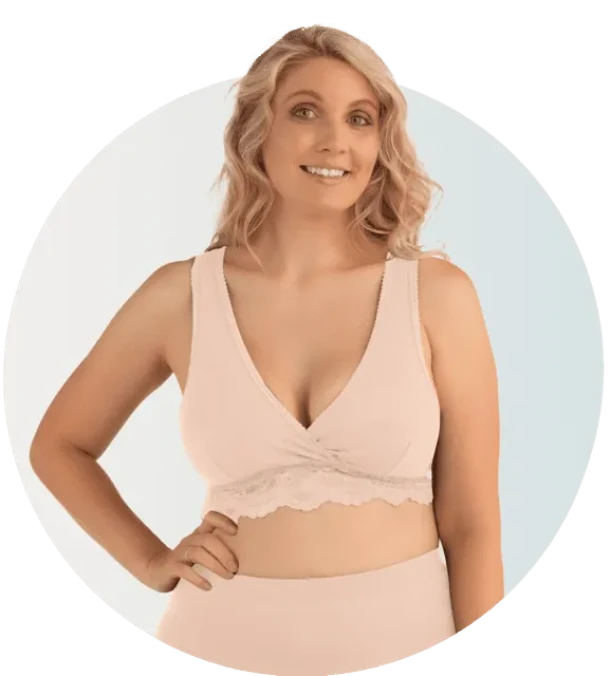 Δαντελένιο Σουτιέν Θηλασμού Κρουαζέ Βαμβακερό Organic Μπεζ Large Carriwell CW255200