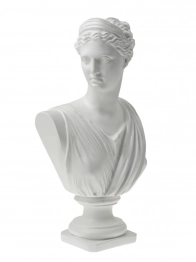 Διακοσμητική Προτομή Polyester Κοπέλα Λευκή 18x10,7x31εκ. Zen Collection 25.21.51535