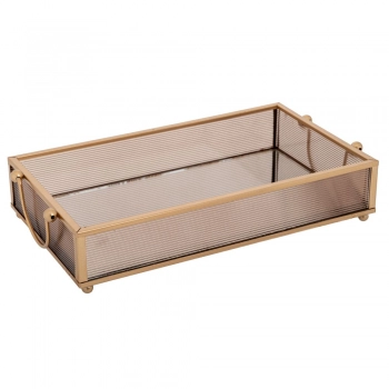 Δίσκος Με Καθρέπτη Μεταλλικός Μελί 24x14x5εκ. iliadis 89413