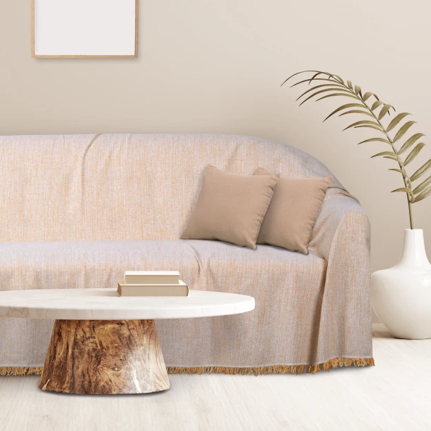 Ριχτάρι Βαμβακερό Διθέσιος 180x250εκ. Throws Line 0258 Ώχρα Das Home