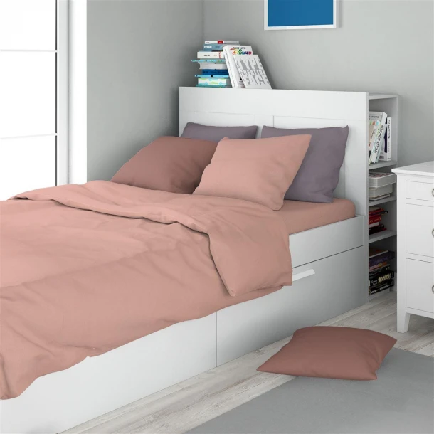 Σετ Σεντόνια 3τμχ Βαμβακερά Μονόχρωμα Μονά 160x240εκ. Solid 503 Dusty Rose DimCol