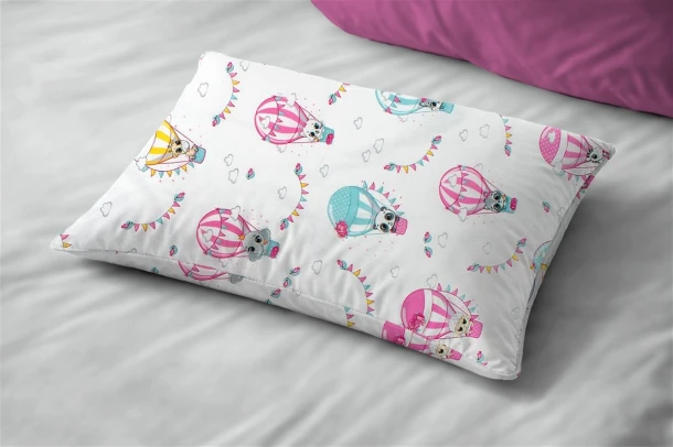 Μαξιλαροθήκη Bebe Βαμβακερή 35x45εκ. The Floating Zoo 597 White-Pink DimCol