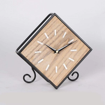 Επιτραπέζιο Ρολόι Ξύλινο-Μεταλλικό 21,5x10x22εκ. ESTHETI 753-13010