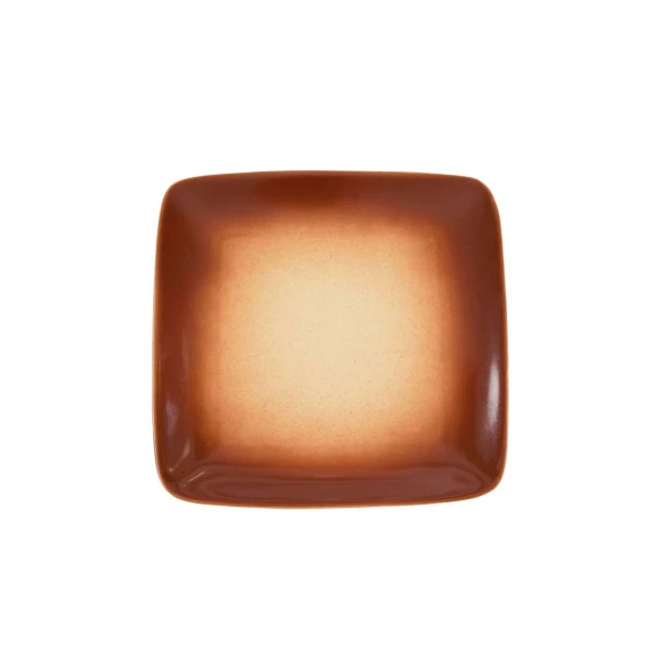 Πιατέλα Τετράγωνη Πορσελάνης Μπεζ-Καφέ Art Et Lumiere 33,5εκ. 09039