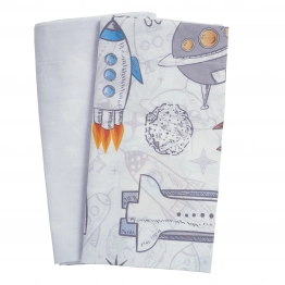 Σετ Σεντόνια Polycotton Λίκνου 70x120εκ. Fun 4877 Γκρι-Κίτρινο-Μπλε Das Baby