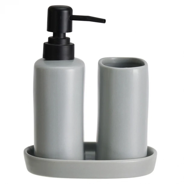 Σετ Μπάνιου 3τμχ Stoneware Cool Grey 5U MRShome 0094002
