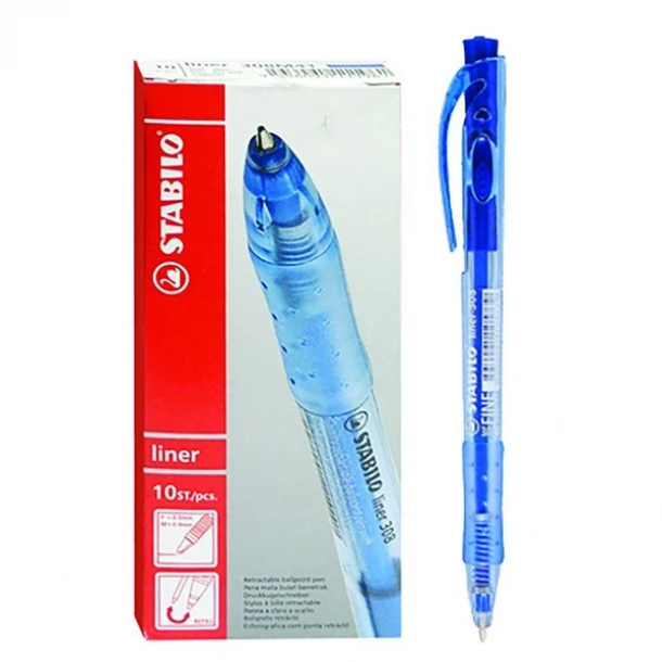 Στυλό Με Κουμπί Blue Ballpoint Stabilo 60-679