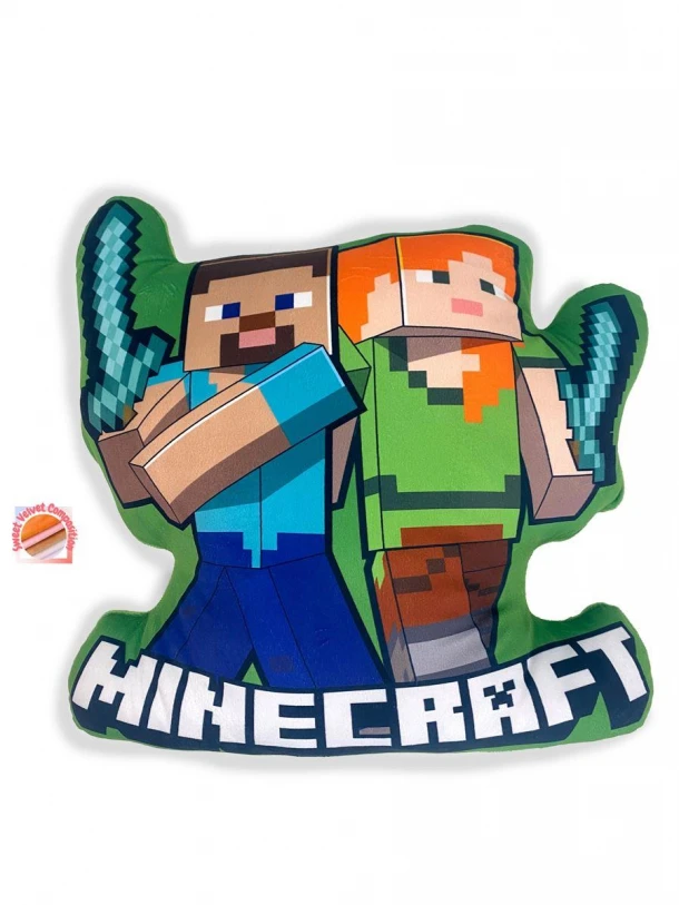 Διακοσμητικό Μαξιλάρι 3D Velboa 40εκ. Mojang Minecraft 18 Green DimCol