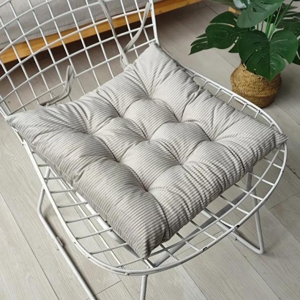 Μαξιλάρι Καρέκλας Polyester 40x40εκ. Cord Light Grey Melinen 20006647
