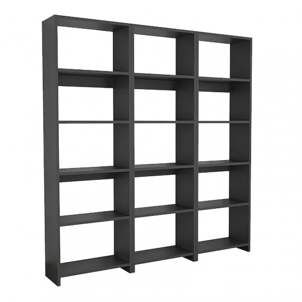Βιβλιοθήκη Rabuku pakoworld σε ανθρακί απόχρωση 146x22x160εκ