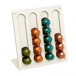 Βάση Για Κάψουλες Nespresso 20τμχ Ανοξείδωτη Λευκή Matte 21x10x23εκ. Pam & Co sd100-033