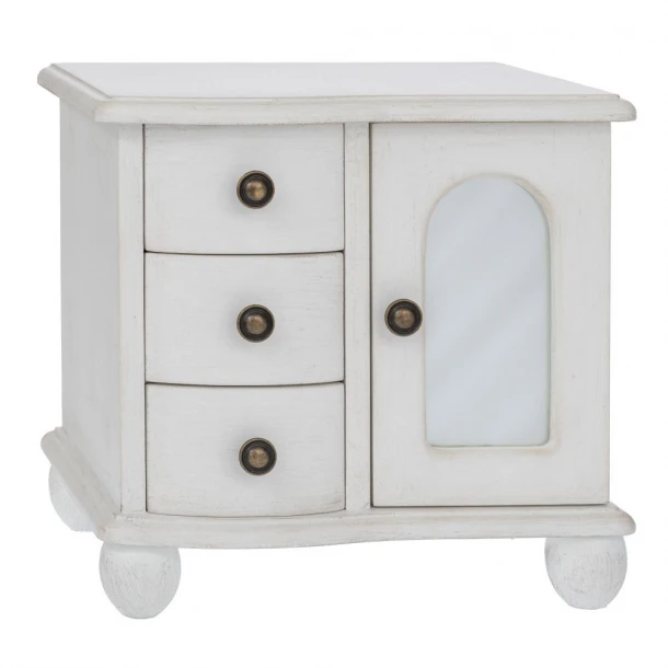 Μπιζουτιέρα Ξύλινη Με 3 Συρταράκια & Ντουλαπάκι Με Καθρέπτη 27x17x26εκ. iliadis 92949