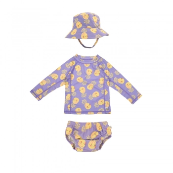 Σετ Μαγιό Πάνα Με Καπέλο Και Μπλούζα UV 6-12μηνών Pineapple Zoocchini ZOO16016