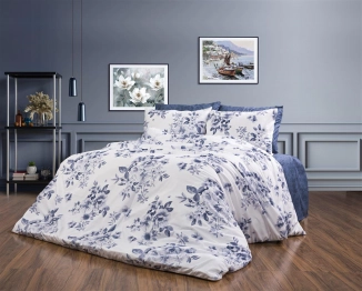 Σετ Σεντόνια 4τμχ Polycotton King 240x270εκ. Βερονίκη 486 White-Blue DimCol