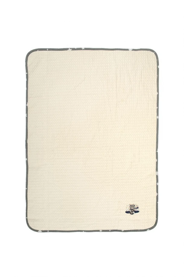 Κουβέρτα Πικέ Λίκνου 80x110εκ. Με Κέντημα Aviator 185 Ecru-Grey DimCol