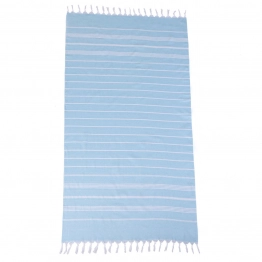 Πετσέτα Θαλάσσης Polycotton Λευκή-Γαλάζια 80x170εκ. Azure Stripes Estia 00-31107