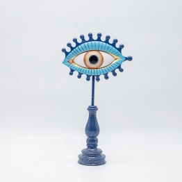 Διακοσμητικό Επιτραπέζιο Μάτι Polyresin Μπλε-Χρυσό 16x6,5x30εκ. ESTHETI 819-00806