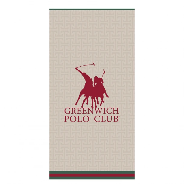 Πετσέτα Θαλάσσης Βαμβακερή 90x180εκ. Essential 5225 Red-Taupe Greenwich Polo Club