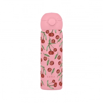 Θερμός Παιδικός Ανοξείδωτος Με Στόμιο Cherry Rose 470ml-7x7x22εκ. Save The Aegean Estia 01-55370