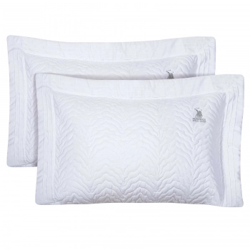 Ζεύγος Μαξιλαροθήκες Microfiber 50x70+8εκ. Classic 2351 Λευκό Greenwich Polo Club