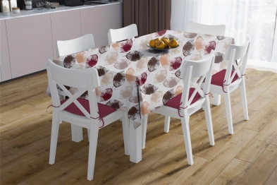 Σετ 2τμχ Τραπεζομάντηλο & Runner Polycotton Αλέκιαστο 140x300εκ.-40x300εκ. Leaves 467 Brown DimCol