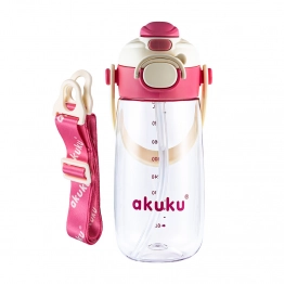 Ποτηράκι Με Καλαμάκι 480ml Tritan Ροζ Akuku A0725