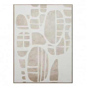 Πίνακας Χειροποίητος Σε Καμβά Mdf-Ps Plastic Μπεζ-Λευκός ESPIEL 60x3,5x80εκ. FAL415