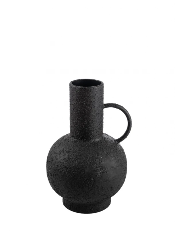 Βάζο Μεταλλικό Με Χερούλι Μαύρο 19,5x18,5x28εκ. Zen Collection 25.19.51404