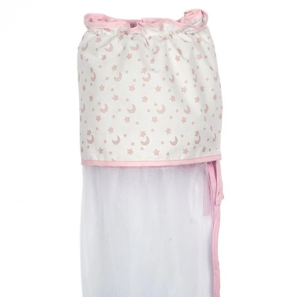 Κουνουπιέρα Κρεβατιού Nylon-Βαμβακερή 180x540εκ. Fly Me Pink 80201