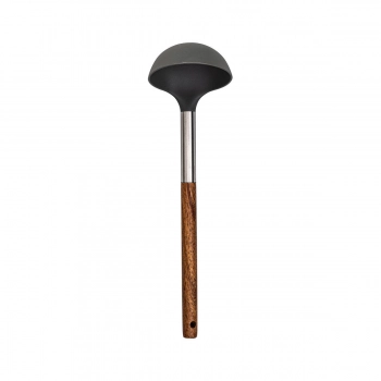 Κουτάλα Βαθιά Πλαστική Νάυλον-Ξύλινη Γκρι Stone PBT Estia 9,8x8,9x30,5εκ. 01-2626