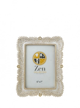 Κορνίζα Polyester Λευκή-Χρυσή 13x18εκ. Zen Collection 25.12.51505