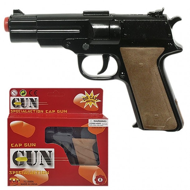 Αποκριάτικο Πιστόλι Μεταλλικό 8 Σφαιρο 17x12εκ. CARNAVAlista 3-1786