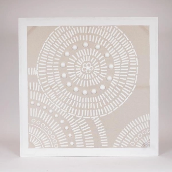 Πίνακας Καμβάς Κύκλοι Μπεζ-Λευκός 80x3x80εκ. ESTHETI 812-20038